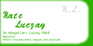 mate luczay business card